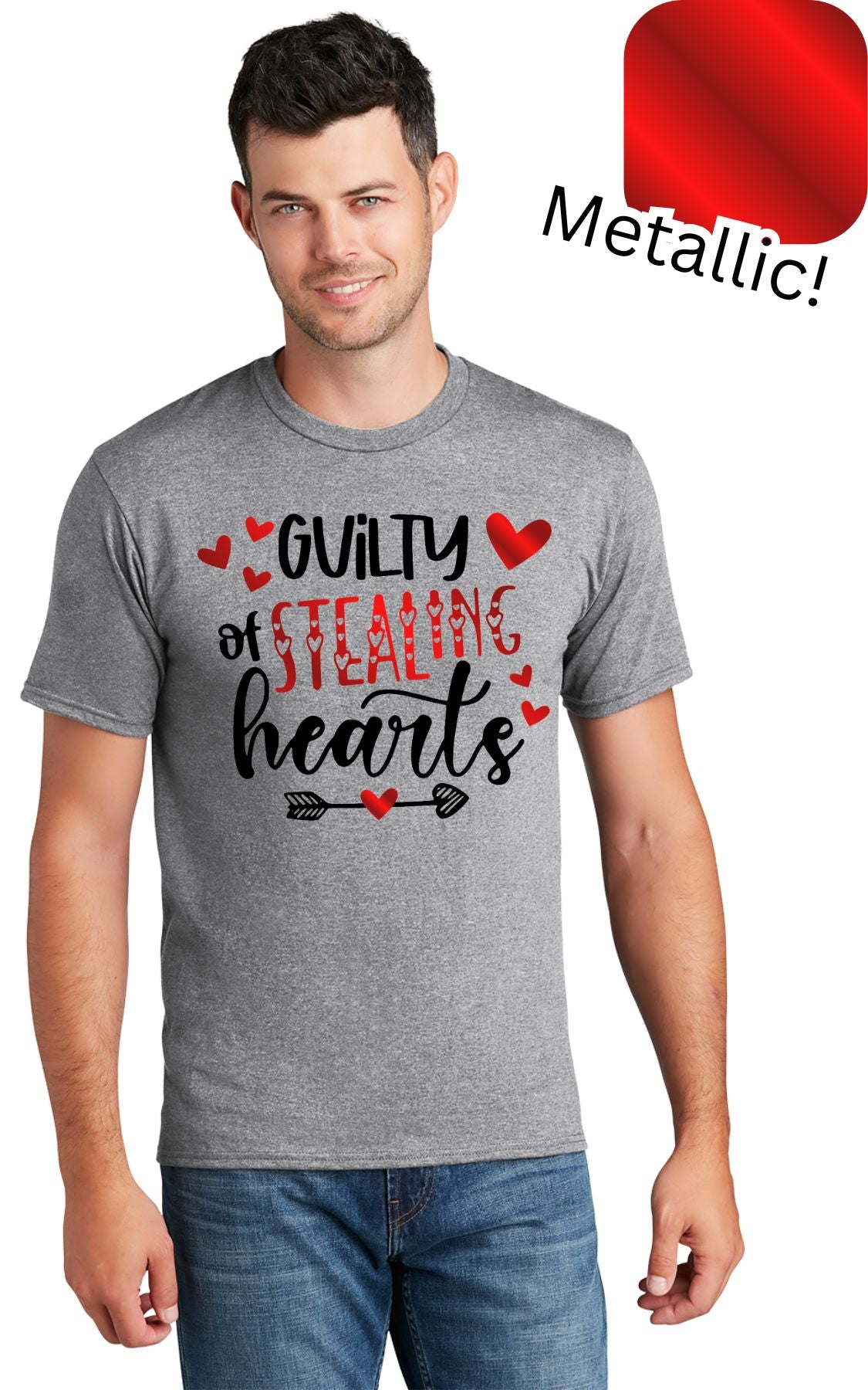 Stealing Hearts Valentines Metallic Shirt