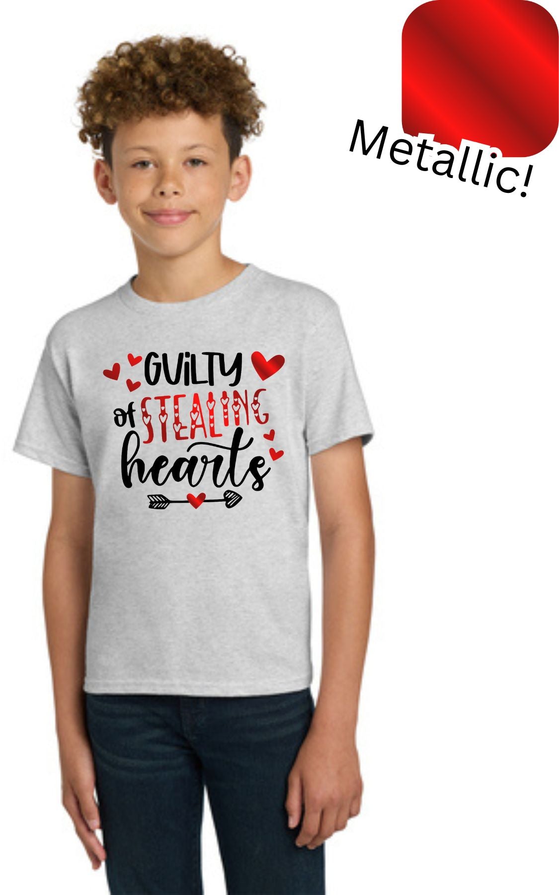 Stealing Hearts Valentines Metallic Shirt