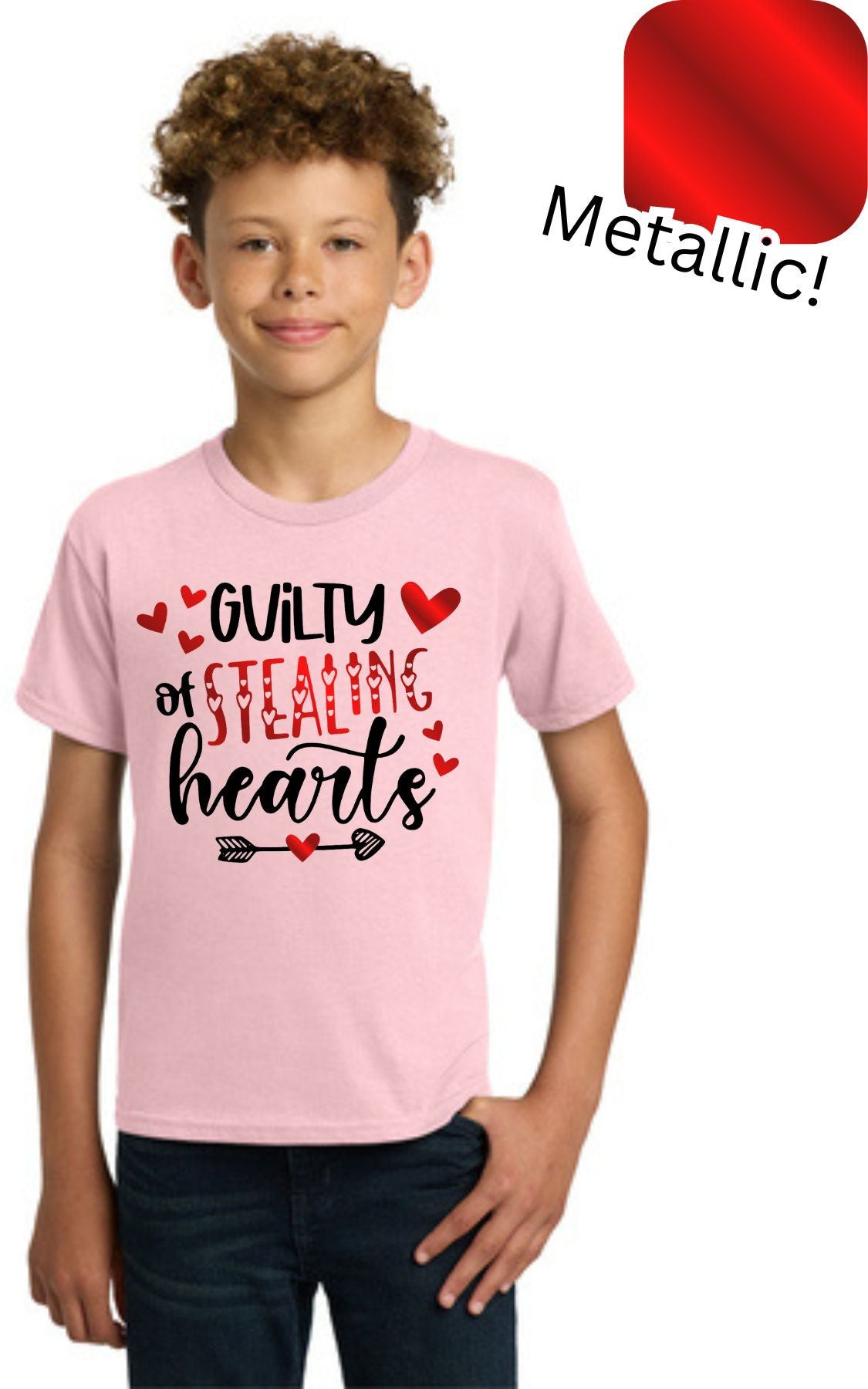 Stealing Hearts Valentines Metallic Shirt