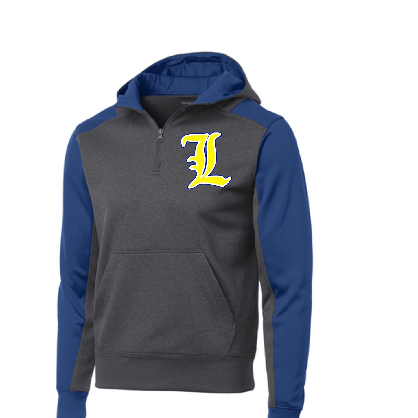 Embroidered Lancers-Sport-Tek Tech Fleece Colorblock 1/4-Zip Hooded Sweatshirt