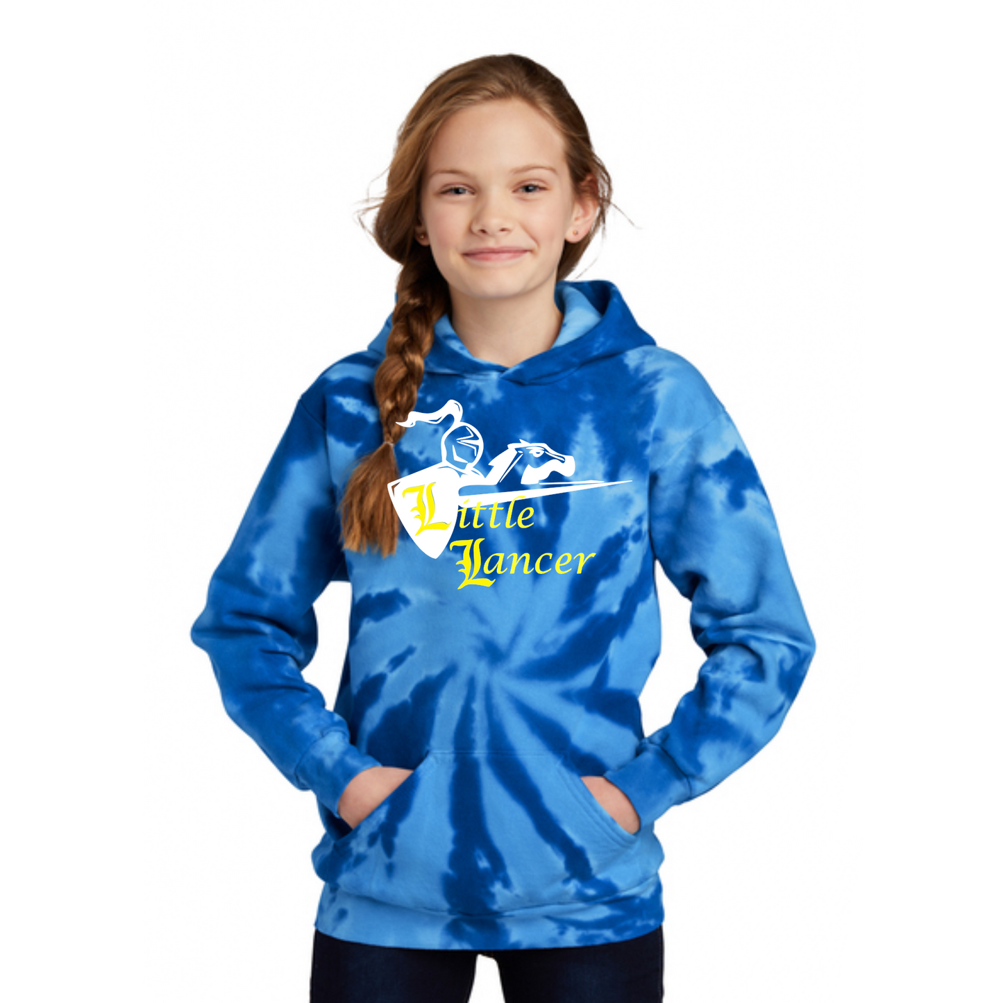 Little Lancer-Port & Company Youth Tie-Dye Pullover Hooded Sweatshirt