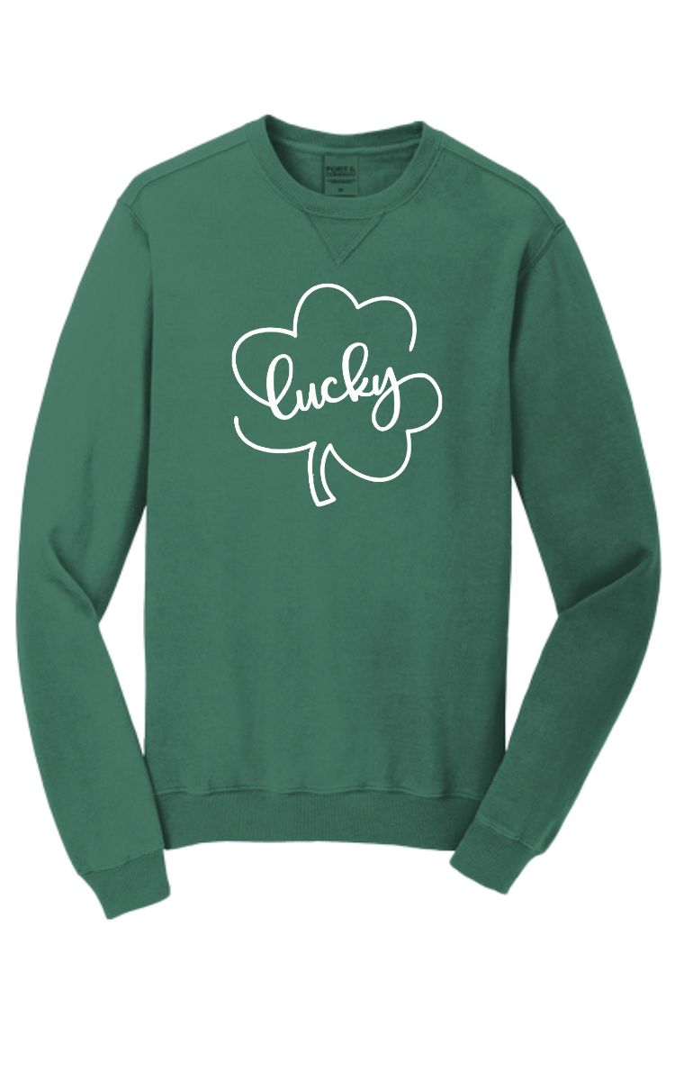 Lucky Clover Beach Wash Crewneck Sweatshirt