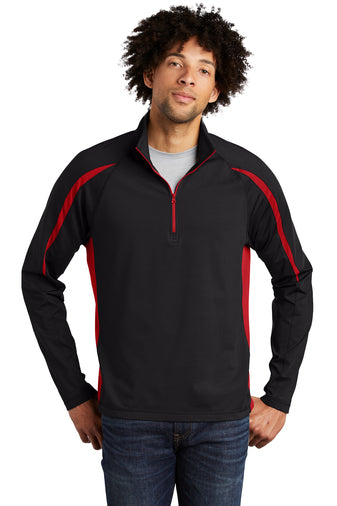 ST851 Sport-Tek® Sport-Wick® Stretch 1/2-Zip Colorblock Pullover