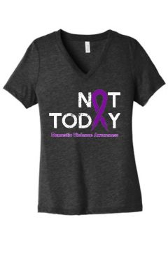 Not Today Domestic Violence V-neck tee