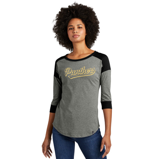 New Era Ladies Heritage Blend 3/4-Sleeve Baseball Raglan Tee