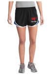 Ladies Track & Field Shorts (BLACK & ROYAL BLUE)